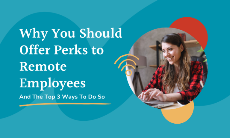 Why You Should Offer Perks to Remote Employees. Woman working at desk with internet doodle